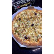 Especiais: ESCAROLA ESPECIAL - Pizza (Ingredientes: Alho Frito, Azeitonas, Bacon, Escarola, Molho de tomate artesanal, Mussarela, Orégano)