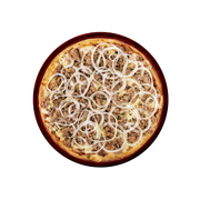 Salgadas: Atum - Pizza Gigante (Ingredientes: Atum, Azeitona, Cebola, Molho de Tomate, Mussarela, Orégano, Tomate)