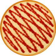 Doces: Cheesecake - Pizza Grande (12 Fatias) (Ingredientes: Chocolate Branco, Cream Cheese, Geleia de Frutas Vermelhas, Muçarela)