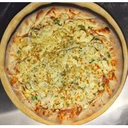 Tradicionais: Portuguesa - Pizza Grande (Ingredientes: Azeitona, Cebola, Ervilha, Mussarela, Orégano, Ovos, Palmito, Presunto)