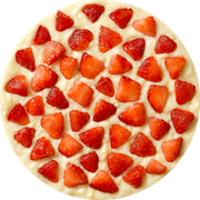 Doces: Moranguinho Branco - Pizza Grande (12 Fatias) (Ingredientes: Morango, Chocolate Branco, Muçarela)