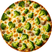 Carne: São Paulo - Pizza Grande (12 Fatias) (Ingredientes: Filé, Brócolis, Alho, Catupiry, Parmesão, Muçarela)