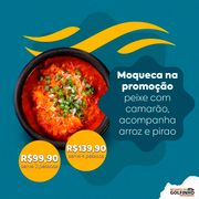 Moqueca Capixaba: Peixe c/ Camarão - Moqueca P/ 2 Pessoas (Ingredientes: Camarão, Pirão, Arroz, Peixe)