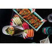 Combinados: Combinado Mr. Fit + Guaraná zero - 24 peças: 4 sashimi salmão/ 4 sashimi peixe branco/ 4 sashimi atum/1 temaki salmão sem arroz e com cream cheese zero/ 10 carpaccio / 1 guarana zero