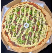 Tradicionais: Costela 2 - Pizza Grande (Ingredientes:  Bacon,  Catupiry,  Parmesão, Brócolis, Costela Desfiada)