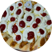 Doces: doce na lenha - Pizza Grande (Ingredientes: Catupiry, Cream Cheese, Goiabada, Mussarela)