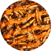 Especiais com acréscimo: Mignon & Fritas - Pizza Grande (Ingredientes: Batata Frita, Cheddar)