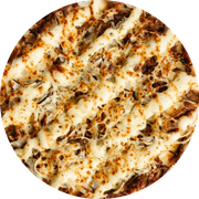 Tradicionais: Costela Defumada & Onion - Pizza Grande (Ingredientes: Catupiry, Cebola, Costela de boi, Molho de Tomate, Muçarela, Orégano)