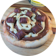 Esfihas Doces: Mesclada Creme de Ninho com Nutella e Kinder Bueno - Esfiha Doce (Ingredientes: Creme de ninho, Nutella, Kinder Bueno)