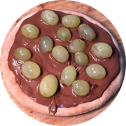 Esfihas Doces: Uva com Nutella - Esfiha Doce (Ingredientes: Uva Verde Sem Semente, Nutella)