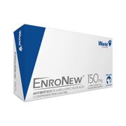Medicamentos e Vermífugos: Antibiótico EnroNew World 150mg para Cães e Gatos de até 30kg - Antibiótico EnroNew World 150mg para Cães e Gatos de até 30kg. Caixa com 10 comprimidos.