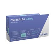Medicamentos e Vermífugos: Anti-inflamatório Biovet Meloxitabs para Cães e Gatos 0,5mg - - Indicado para cães e gatos;- Indicado como analgésico, anti-inflamatório e antiexsudativo para cães e gatos, sendo especialmente indicado nas patologias dolorosas ou degenerativas, agudas ou crônicas, do aparelho osteomioarticular;- Administrar o comprimido uma vez ao dia;- Disponível em embalagem de 0,5mg com 1 blister com 10 comprimidos