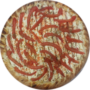Especial: Super Cremosa - Pizza Grande (Ingredientes:  Azeitonas,  Cream Cheese,  Cubos de peito de peru,  Orégano,  Tomate Em Tiras, Molho)