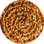Tradicionais: Costelinha Suina Barbecue - Pizza Grande (Ingredientes: Costela de Porco assada, Molho Barbecue, Molho de Tomate, Muçarela, Orégano)
