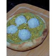 Gourmet: Pistache Com Raffaello - Pizza Doce (Ingredientes: Bombom Raffaello, Creme de pistache, Pistache Triturado)