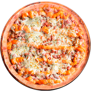 Tradicionais: Bacon Com Cheddar - Pizza Grande (Ingredientes: Bacon, Cheddar, Mussarela, Orégano)