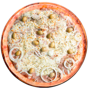 Especiais: Atum - Pizza Grande (Ingredientes: Atum, Azeitona, Cebola, Mussarela, Orégano)