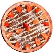 Especiais: Triângulo Amoroso - Pizza Grande (Ingredientes: Chocolate ao Leite, Chocolate Branco, Morango, Mussarela)