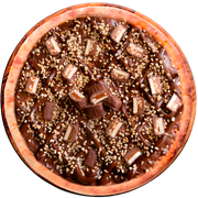 Especiais: Charge - Pizza Grande (Ingredientes: Amendoim, Chocolate ao Leite, Doce de Leite, Mussarela)