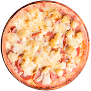 Tradicionais: Baiana - Pizza Grande (Ingredientes: Cebola, Molho, Mussarela, Orégano, Pimentão, Presunto)