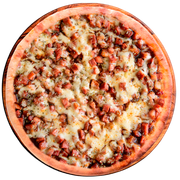 Tradicionais: Bacon Com Barbecue - Pizza Grande (Ingredientes: Bacon, Barbecue, Molho, Mussarela, Orégano)