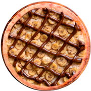 Especiais: Choconana - Pizza Grande (Ingredientes: Banana, Chocolate ao Leite, Leite Condensado, Mussarela)