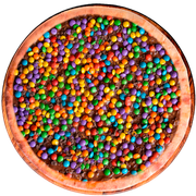 Especiais: Confeti - Pizza Grande (Ingredientes: Chocolate ao Leite, Confete, Mussarela)