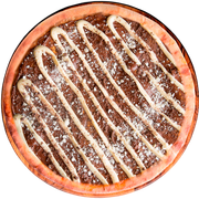 Doces: Dois Amores - Pizza Grande (Ingredientes: Chocolate ao Leite, Chocolate Branco, Mussarela)