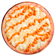 Especiais: Cinco Queijos - Pizza Grande (Ingredientes: Catupiry, Cheddar, Mussarela, Orégano, Parmesão, Provolone)