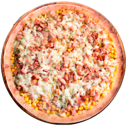 Tradicionais: Milho Com Bacon - Pizza Grande (Ingredientes: Bacon, Milho, Mussarela, Orégano)