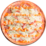Tradicionais: Lombinho Com Cheddar - Pizza Grande (Ingredientes: Cheddar, Lombinho, Mussarela, Orégano)