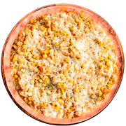 Tradicionais: Frango com Milho - Pizza Grande (Ingredientes: Frango, Milho, Mussarela, Orégano)