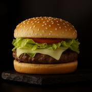 Lanches: Vicios Classic - Burguer (Ingredientes: 2 Fatias Mussarela, Alface, Carne Artesanal 120gr, Pão Brioche, Tomate)
