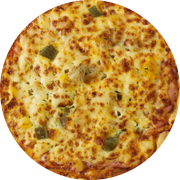 Defumados e Embutidos: Lombo à Califórnia - Pizza Grande (12 Fatias) (Ingredientes: Lombo Defumado, Frutas em Calda (Figo, Pêssego e Abacaxi), Muçarela)