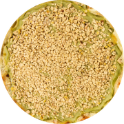 Doces: Pistache - Pizza Grande (12 Fatias) (Ingredientes: Creme de Pistache, Amendoim, Muçarela)