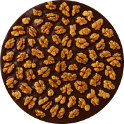 Doces: Chocolate Preto c/ Nozes - Pizza Grande (12 Fatias) (Ingredientes: Nozes, Chocolate Preto)