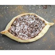 Doces: Prestígio - Esfihas (Ingredientes: Chocolate ao Leite, Chocolate granulado, Coco Ralado)