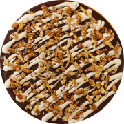 Doces: Paulista Misto - Pizza Grande (12 Fatias) (Ingredientes: Chocolate Branco, Chocolate Preto, Nozes)