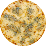 Queijos : Cinco Queijos - Pizza Grande (12 Fatias) (Ingredientes: Gorgonzola, Catupiry, Provolone, Parmesão, Muçarela)