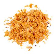 Temperos e Especiarias: Cebola Crispy 50g - Cebola crispy é um acompanhamento crocante feito com fatias finas de cebola, geralmente empanadas e fritas até ficarem douradas e crocantes.