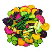 frutas secas: Mix de Vegetais desidratados 50g - O Mix de Vegetais Chips Premium é um snack crocante e natural, feito com vegetais reais: batata roxa, batata inglesa, beterraba, abóbora e vagem.
