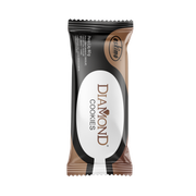 Picolé Diamond: Picolé Diamond Cookies - Sabor Baunilha e chocolate, coberto com chocolate amargo e cookies.