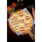 Nobres: 24-Lombo Canadense c/ Catupiry - Brotão - 25 cm (Ingredientes: Azeitona, Catupiry, Lombo Canadense, Molho, Mussarela, Orégano)