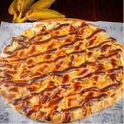 Doces: Banana NEVADA - Brotão - 25 cm (Ingredientes: Açúcar, Banana, Canela em Pó, Chocolate Branco, Mussarela)