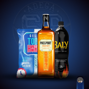 Combo Whisky + Baly 2L: Combo Passport Honey 700ml)
