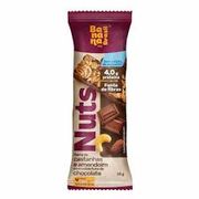 Produtos Diet: Barra de castanhas e amendoim com cobertura de chocolate 25g Banana Brasil - Perfeitas para um lanche saudável e prático no dia a dia.