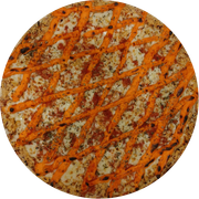 Frango: Frango com Cheddar - Pizza Grande (Ingredientes:  Azeitonas,  Frango,  Orégano, Cheddar, Molho, Muçarela)