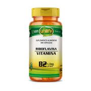Suplementos: Vitamina B2 500 mg 60cps Unilife - Ajuda na produção de energia, mantém saúde da pele, olhos e mucosas, além de atuar como antioxidante.