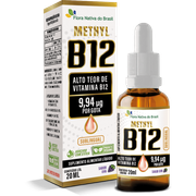 Suplementos: Vitamina B12 em gotas 9,94mcg Flora Nativa - Contribui para a formação de glóbulos vermelhos, saúde do sistema nervoso, produção de energia e síntese de DNA.