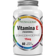 Suplementos: Vitamina E 400mg 60cps Flora Nativa - Atua como antioxidante, protege células contra danos, fortalece o sistema imunológico e contribui para a saúde da pele e dos olhos.